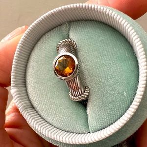 Judith Ripka Citrine Size 5 Sterling Silver Ring